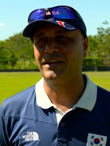 ICC Men’s T20 World Cup EAP B Qualifier: South Korea coach Nasir Khan speaks before the match against Japan