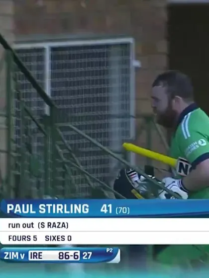 How Ireland's wickets fell as they lost by 107 runs to Zimbabwe in the CWCQ Super Six