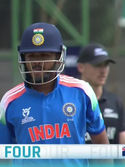 Ayush Mhatre with a Four vs. New Zealand