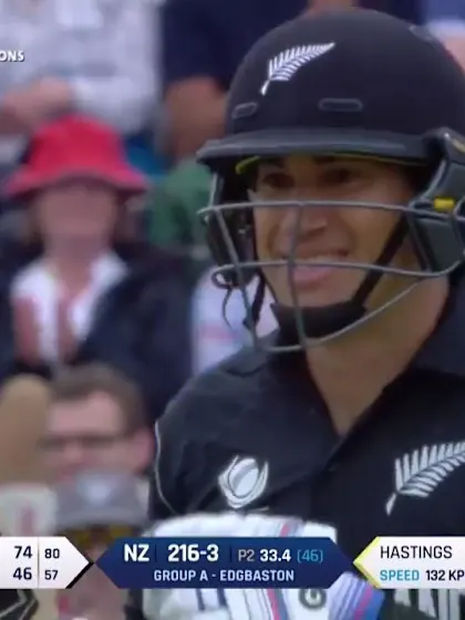 WICKET: Ross Taylor falls to John Hastings for 46