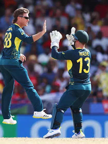 Logo of Adam Zampa sends back the openers | AUS v ENG | T20WC 2024