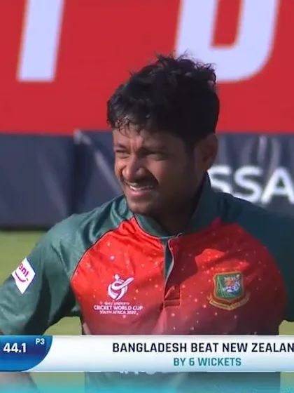 ICC U19 CWC: NZ v BAN – Highlights of Bangladesh's six-wicket win in the semi-final