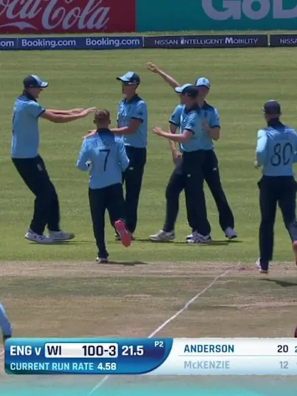 ICC U19 CWC: ENG v WI – McKenzie becomes Goldsworthy's first victim