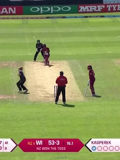 Logo of WICKET: Leigh Kasperek takes two in two with the dismissals of Stafanie Taylor and Deandra Dottin