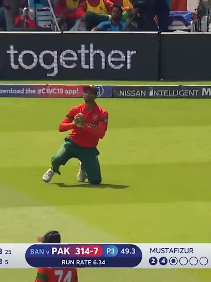 Logo of CWC19: PAK v BAN - Imad Wasim top-edges Mustafizur to third man