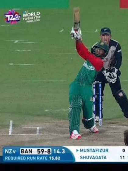 Mustafizur's hits a huge six