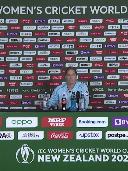 24 March - Christchurch - England player Katherine Brunt post-match press conference