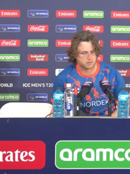 Logo of Max O’Dowd (Netherlands player) post-match Press Conference - 4th June 2024