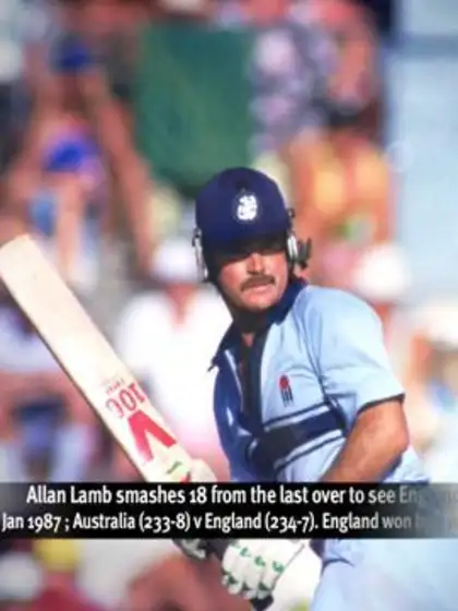 Allan Lamb smashes 18 from the last over to see England home in Australia