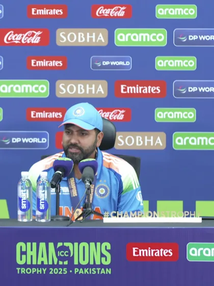 Logo of Rohit Sharma- India post-match press conference, 9 March '25