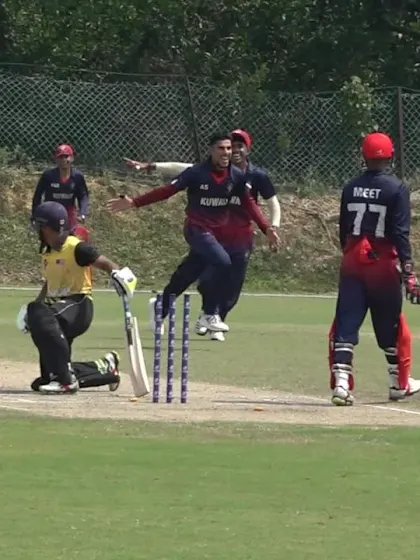 U19 CWC Asia Q Div 1: Malaysia v Kuwait - Kuwait captain Abdul Sadiq takes 4 for 52 in 9 overs