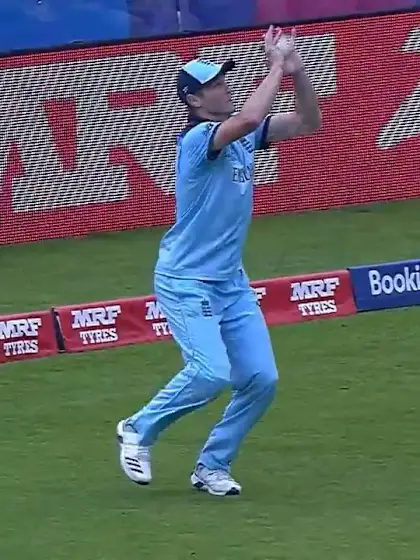 Logo of CWC19: ENG v WI - Russell is caught by Woakes on the boundary