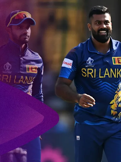 Logo of Lahiru Kumara shines to set up emphatic Sri Lanka victory | POTM Highlights | CWC23