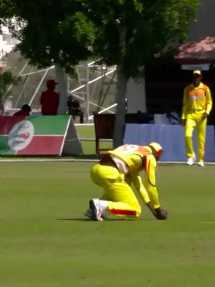 WCL Div 3 – Good outfield catching by Uganda's Brian Masaba against Singapore