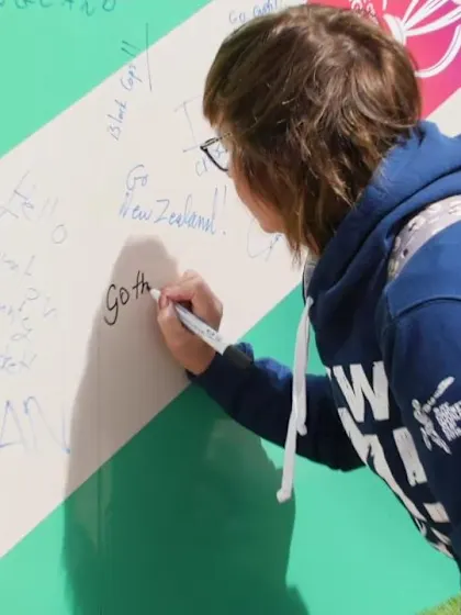 CWC19: AFG v NZ - Crowd board signing (UNSUITABLE)