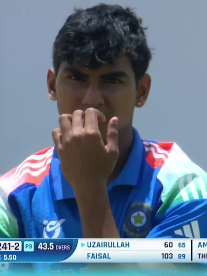 Uzairullah Niazai with a Four vs. India