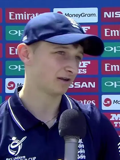 Luke Hollman chats at the lunch break after taking 3/41 from 10