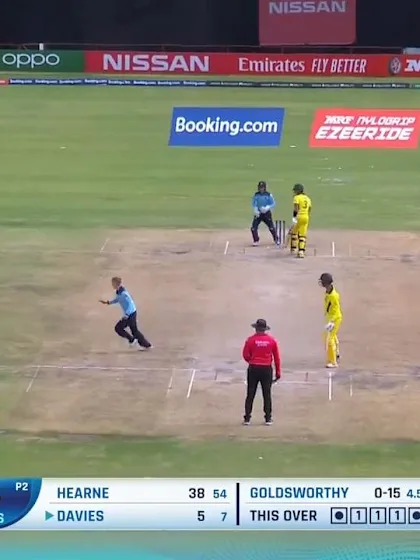 ICC U19 CWC: AUS v ENG – Davies chips one straight to short cover