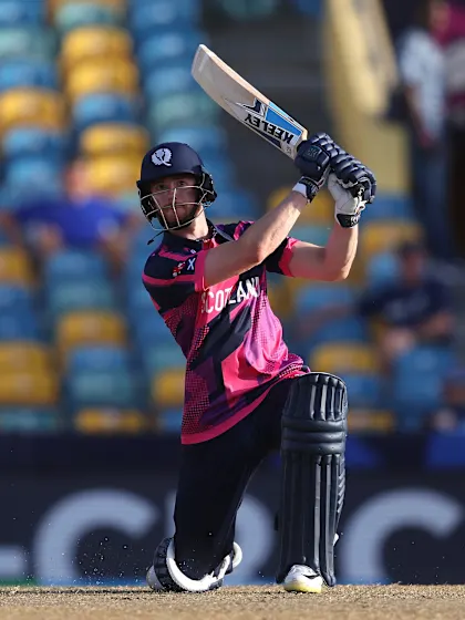 Logo of Michael Jones hits big down the ground | OMA v SCO | T20WC 2024