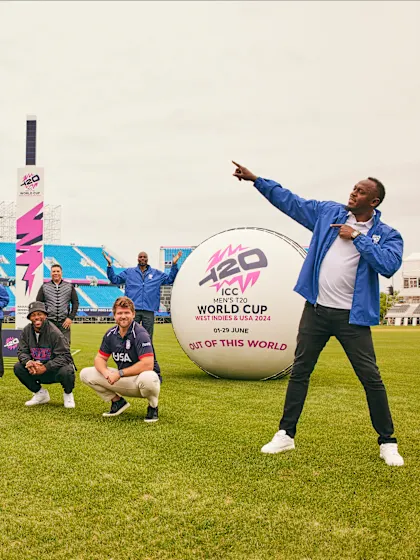 Usain Bolt joined by cricket legends and New York sports stars for first look at Nassau County International Cricket Stadium