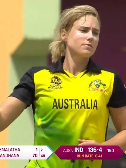 IND v AUS: Ellyse Perry bowls Dayalan Hemalatha