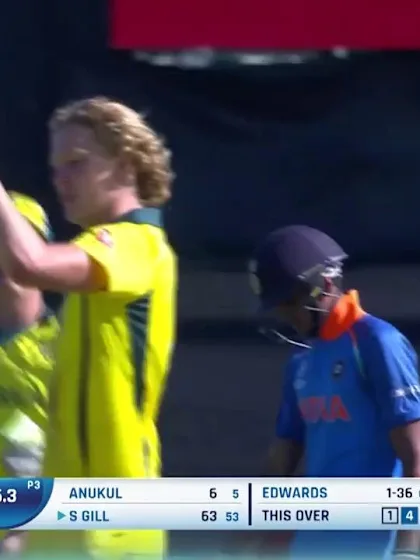 U19CWC POTD - classy caught and bowled by Jack Edwards