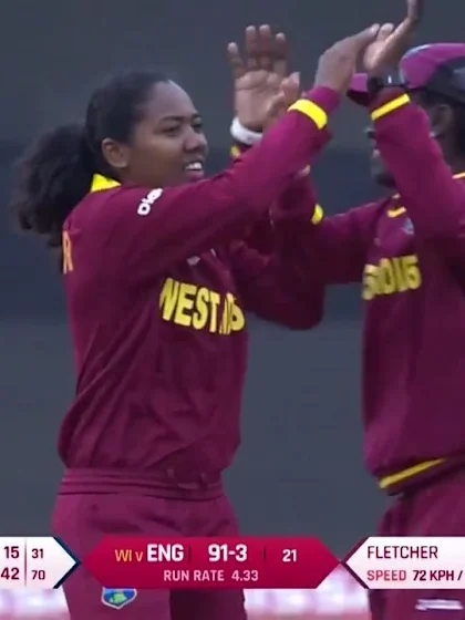Logo of WICKET: Afy Fletcher takes two in three with the dismissals of Tammy Beaumontr and Natalie Sciver