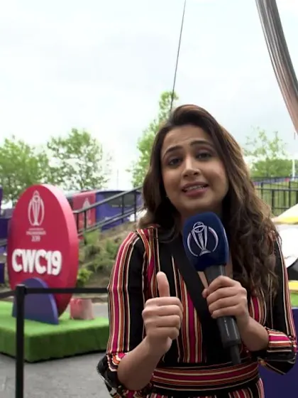 CWC19: SA v IND – Ridhima with a larger than usual Cricket World Cup trophy