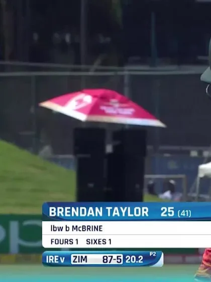How the Zimbabwe wickets fell in their innings of 211/9 against Ireland