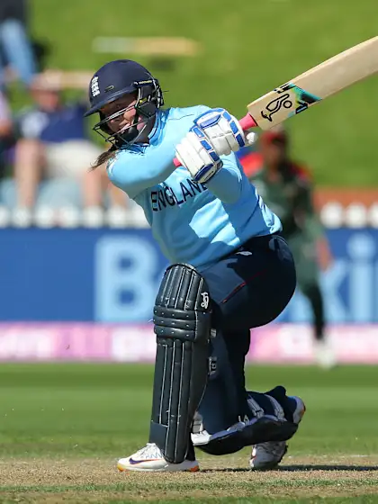 SIX: Ecclestone ends the innings with a maximum