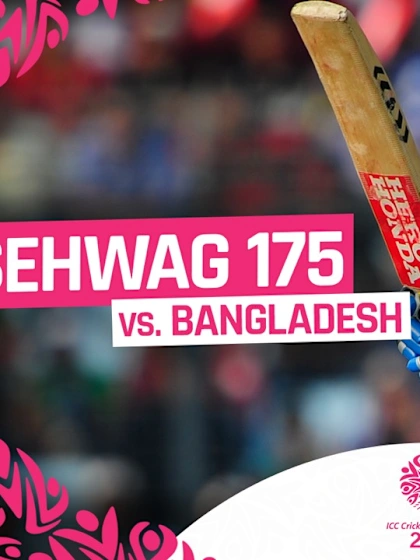 Virender Sehwag smashes 175 at the 2011 CWC v Bangladesh