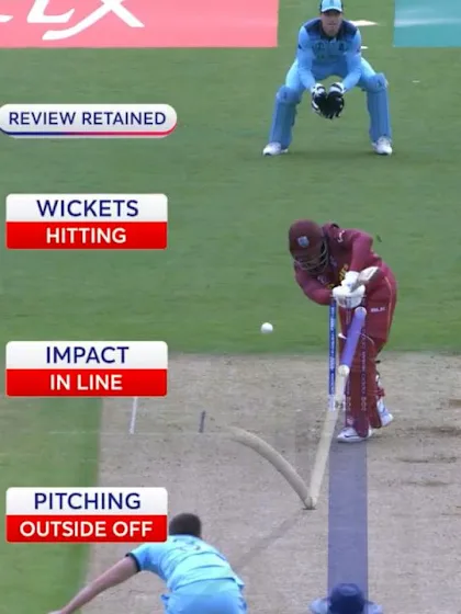 Logo of CWC19: ENG v WI - Hope is trapped lbw by Wood