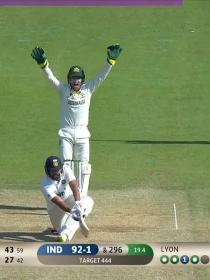 Logo of Wicket! Rohit Sharma trapped in front | WTC23 Final