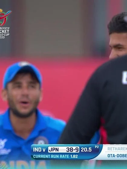 ICC U19 CWC: IND v JPN – Retharekar the ninth Japanese batsman to go