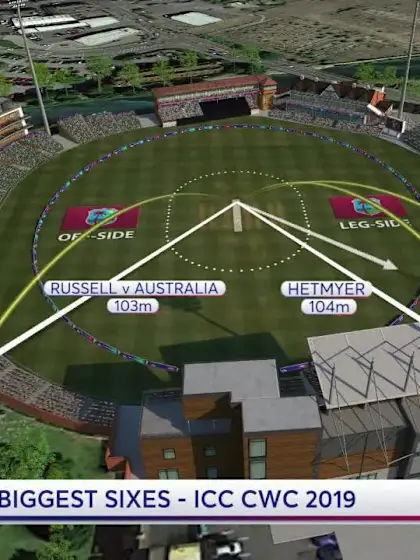 CWC19: WI v BAN - West Indies have hit the 3 biggest sixes in CWC19 so far
