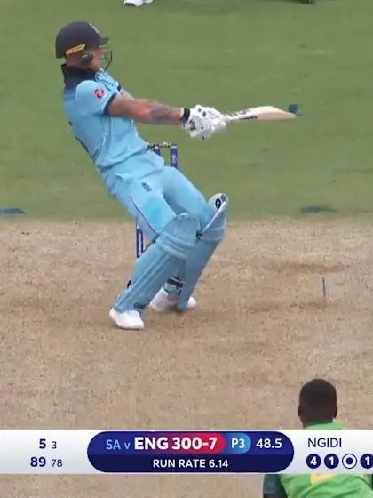 Logo of CWC19: Eng v SA – Stokes falls attempting a reverse hit