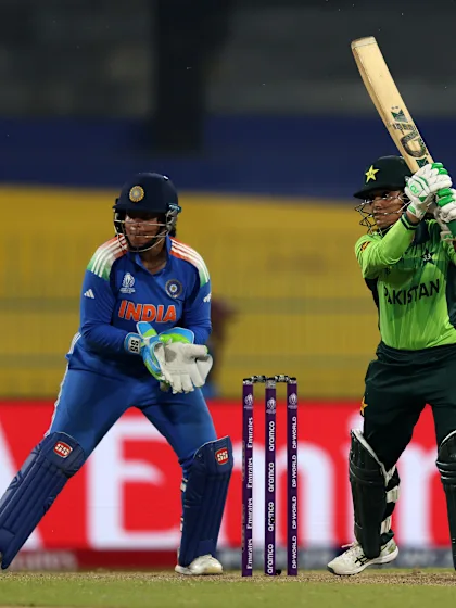 Sidra Amin steps out to hit a six | CWC25