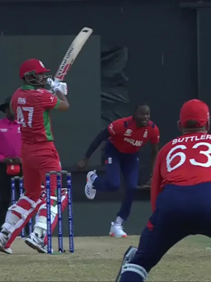 Logo of Aqib Ilyas - Wicket - England vs Oman