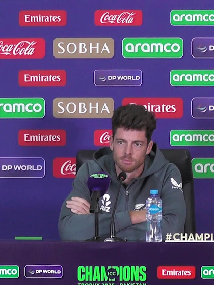 Logo of Mitchell Santner- New Zealand pre-match press conference, 4 March '25
