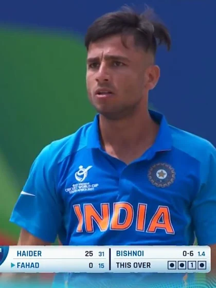 ICC U19 CWC: IND v PAK – Fahad falls tamely to a Bishnoi googly