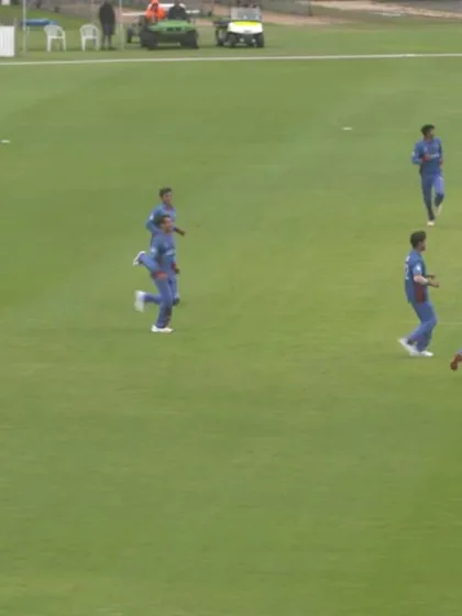 Afghanistans's Ibrahim Zadran follows up his 86 against Sri Lanka with this great catch at slip