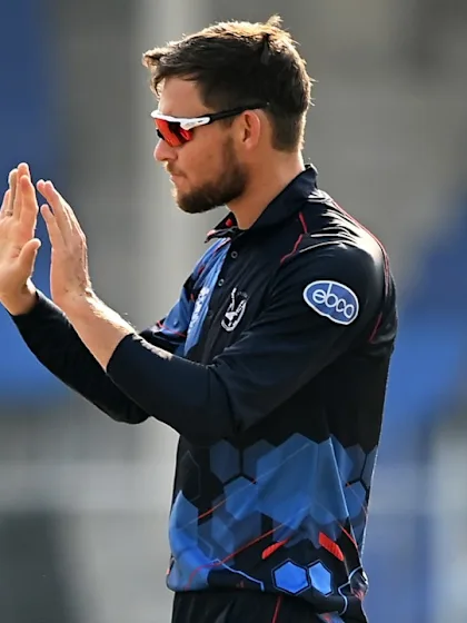 Logo of Gerhard Erasmus bowls Kane Williamson to win battle of the captain