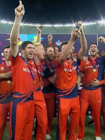 T20WCQ: NED v PNG - Netherlands lift the trophy!