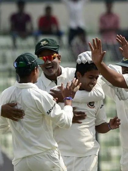 Shakib six puts Bangladesh on top