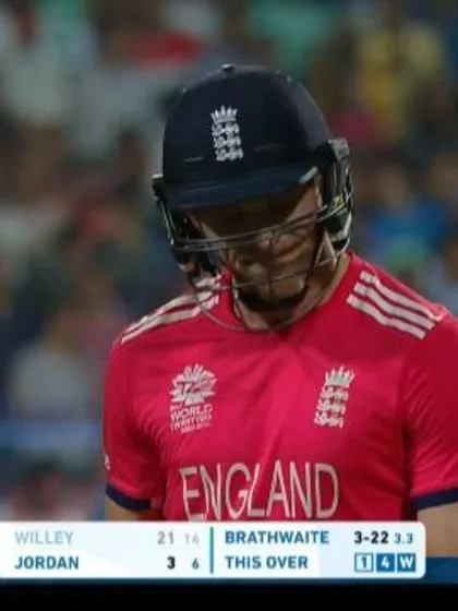 David Willey Wicket Fall ENG V WI Video ICC WT20 2016