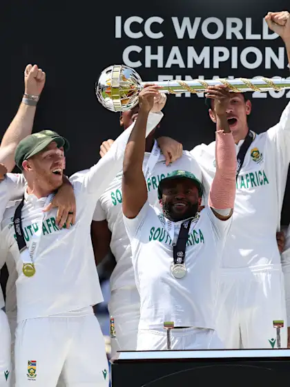 Logo of South Africa lift the World Test Championship mace | WTC25 Final