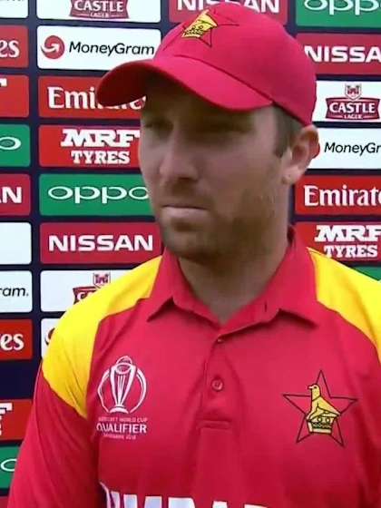 Brendan Taylor talks after making 138 against West Indies at CWCQ