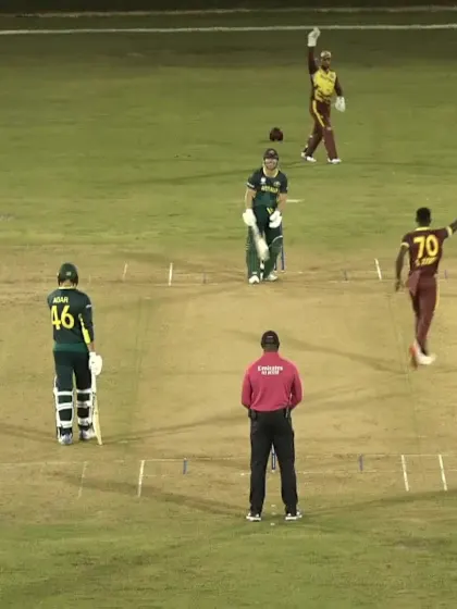 Logo of David Warner - Wicket - West Indies vs Australia