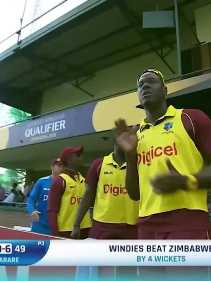 West Indies' winning moment against Zimbabwe