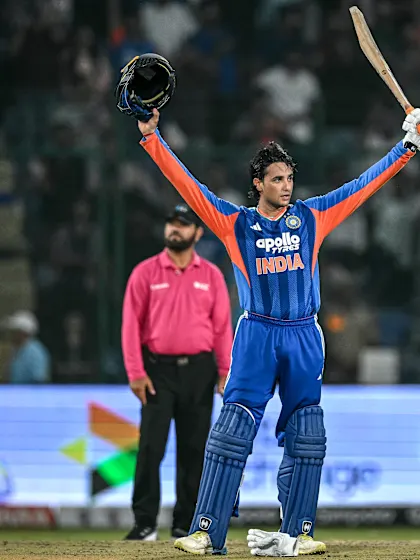 Sensational Abhishek blazes to record hundred